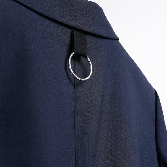 Tibi Quilted Combo Navy Blazer Jacket - Picture 7 of 12